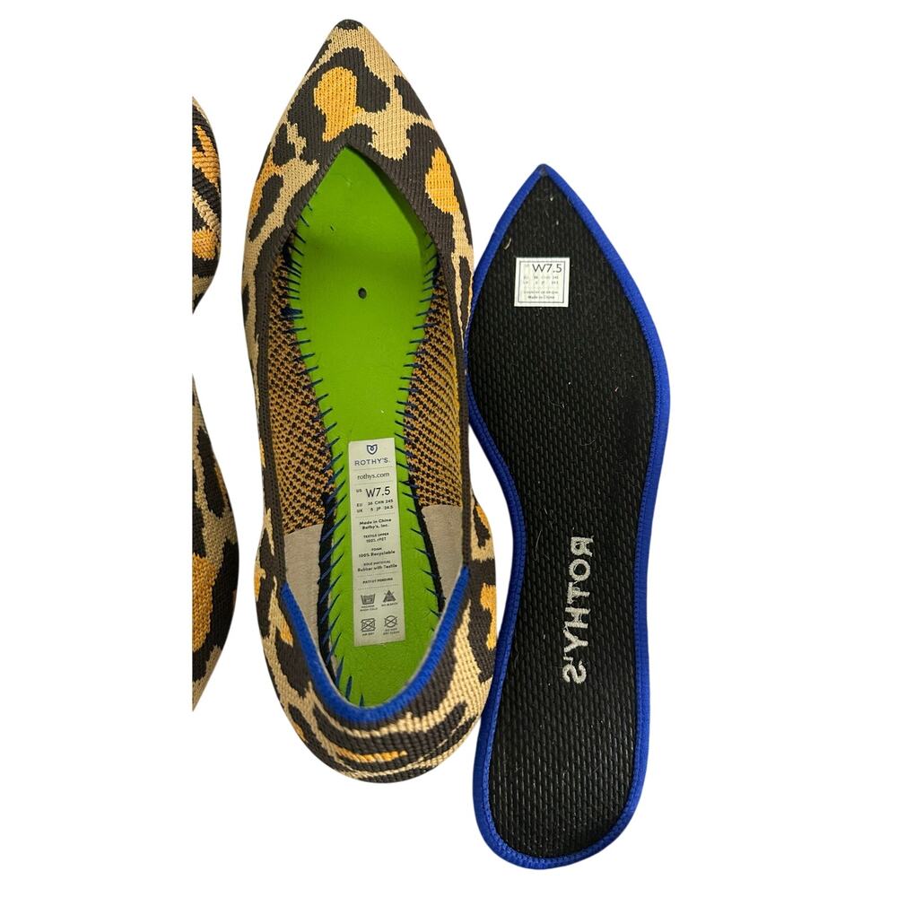 Rothy's Womens The Point Big Cat Knit Fabric Slip On Ballet Flats Shoes Sz 7.5 - Picture 8 of 11